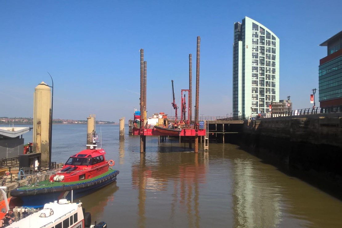 Jack Up Platform Drilling In River Mersey 1