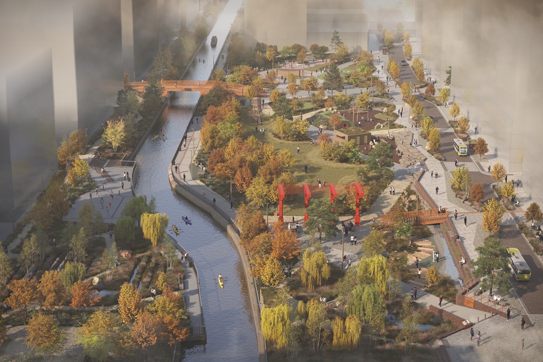 Central Park Aerial Illustrative CGI Courtesy Of Peel L&P