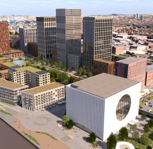 Still of Central Docks from flythrough.