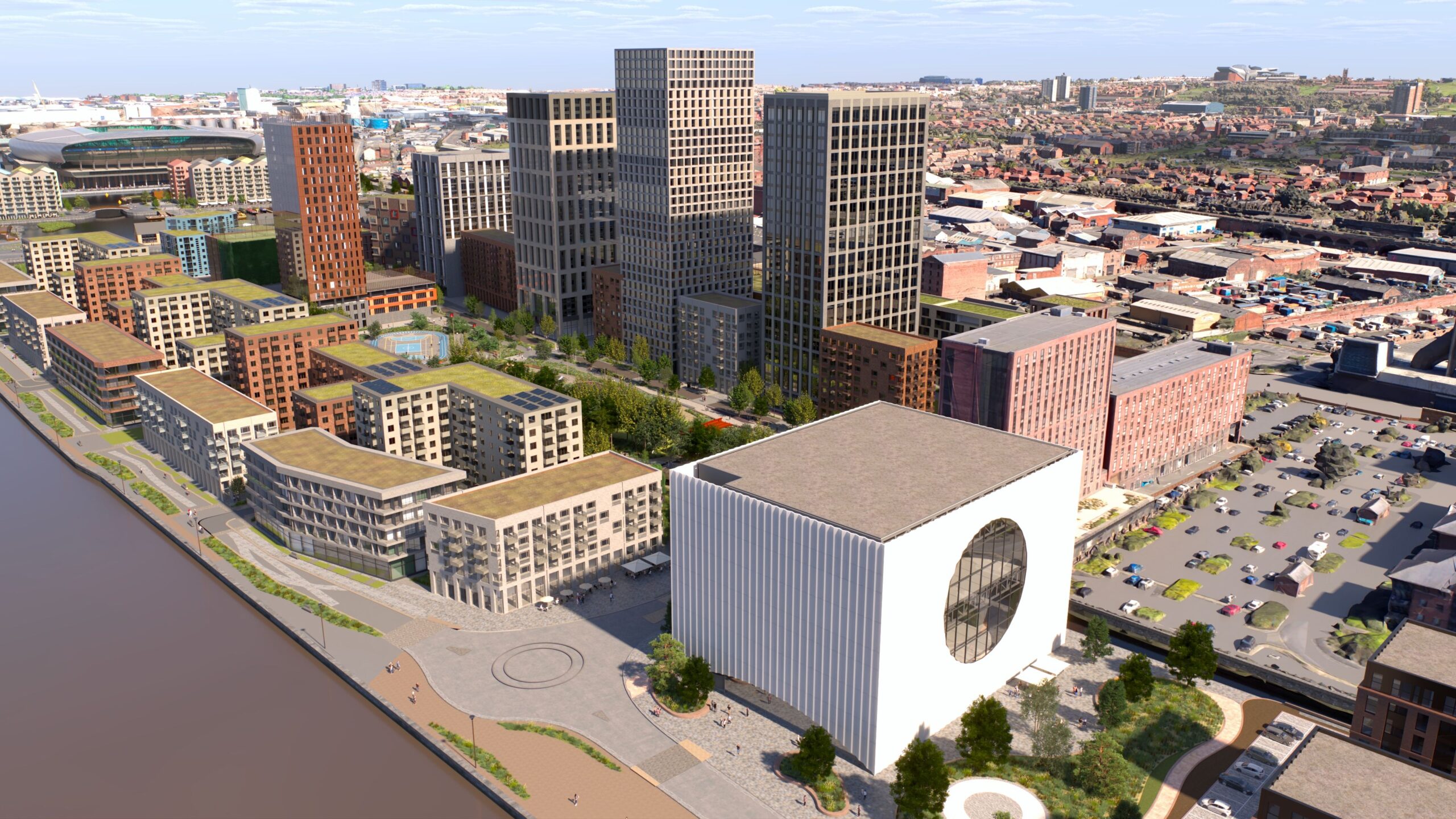 Central Docks waterfront CGI from Liverpool Waters