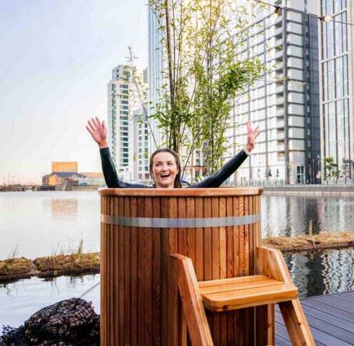 Plunge ice bath at Wyld SaunaPrinces Dock