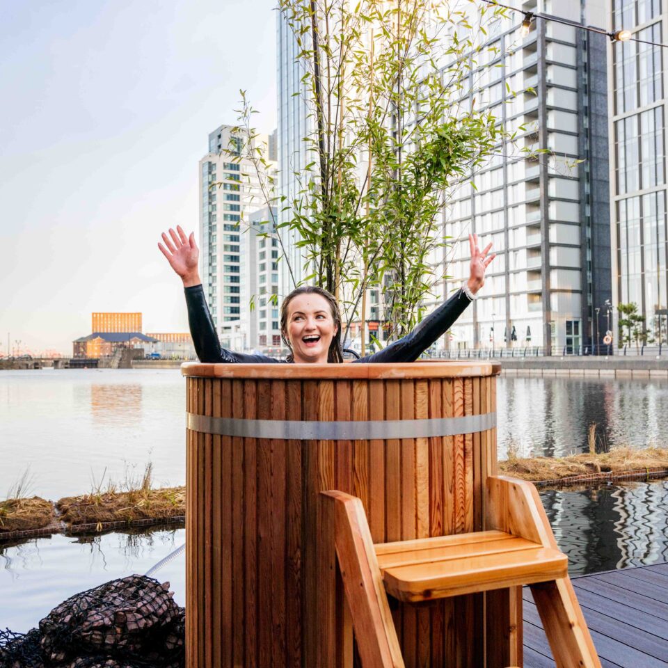 Plunge ice bath at Wyld SaunaPrinces Dock