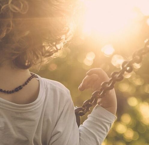 Child on a swing