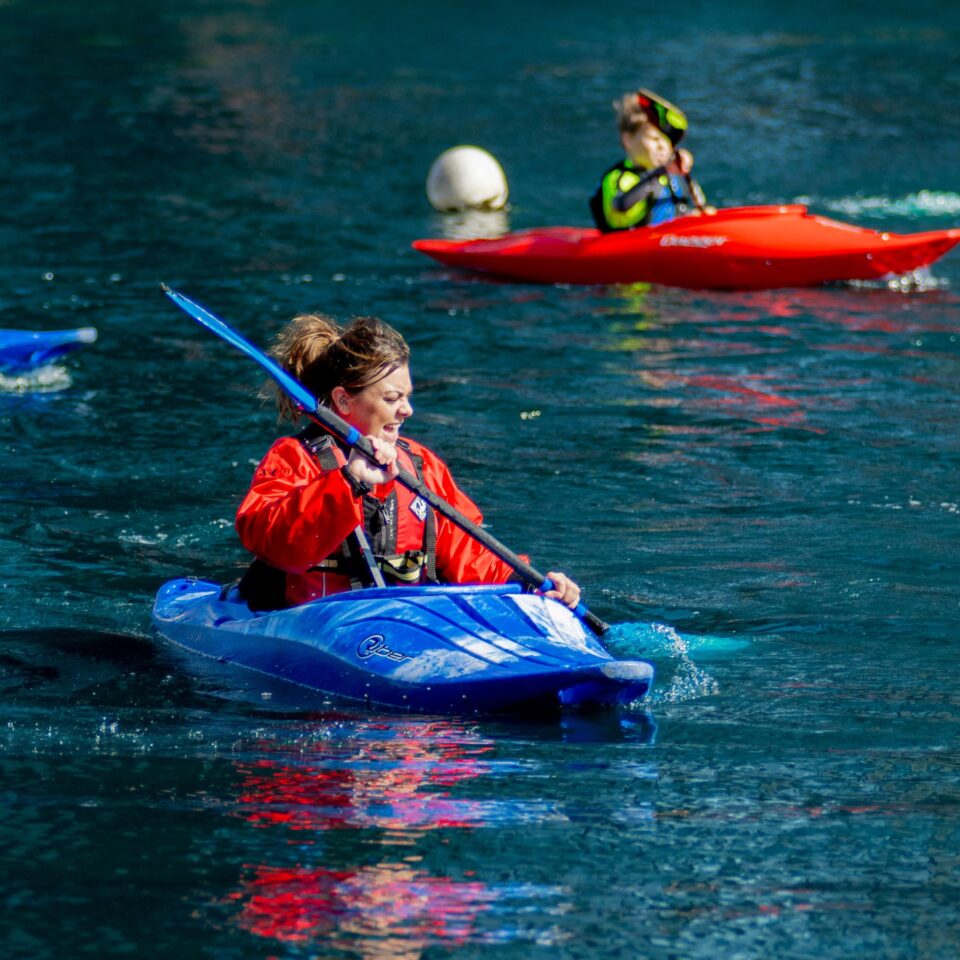 Canoeing in the dock at Liverpool Waters
