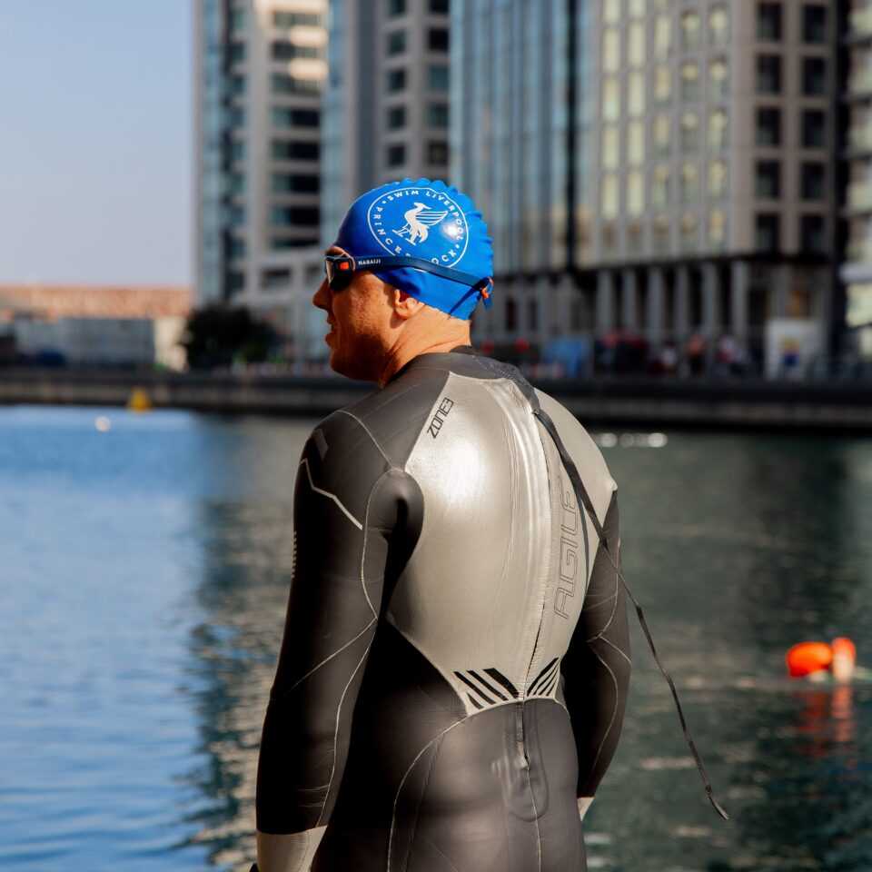 We Swim Run - swimmer in the docks.